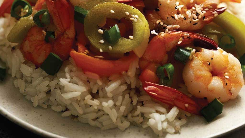 Shrimp and Vegetable Stir Fried Rice
